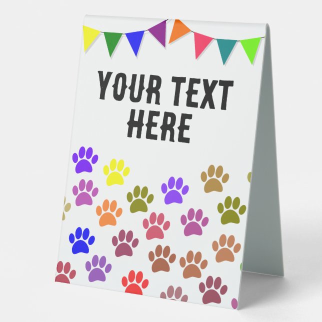 Dog Paws Decorative Flags Custom Text (Front)