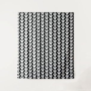 Dog Paws distressed black and white animal lover Tapestry