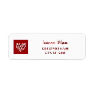 Dog Paws Heart Cute Modern Return Address Label