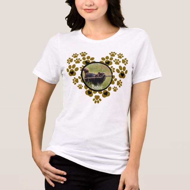 Dog Paws Heart Shape Tri-Blend Shirt (Front)