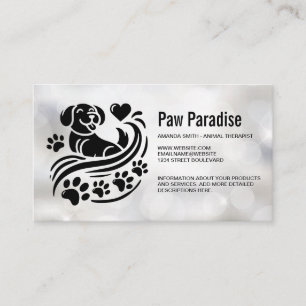 Dog Paws Hearts   Boke Business Card