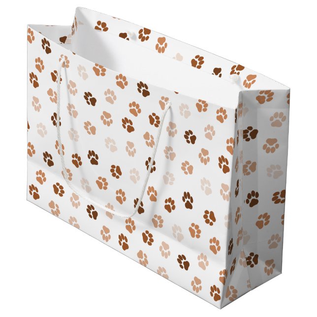 Dog paws large gift bag (Front Angled)