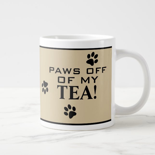 Dog Paws Off Typography Tea Lover's Speciality Large Coffee Mug (Right)