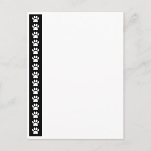 Dog Paws On Black Stripe Postcard