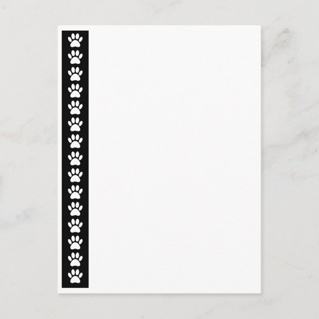 Dog Paws On Black Stripe Postcard (Front)