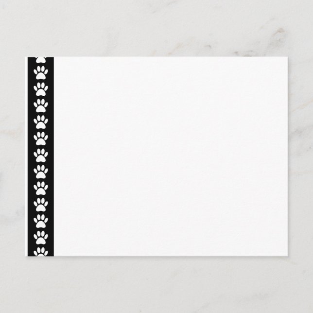 Dog Paws On Black Stripe Postcard (Front)