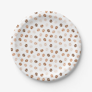 Dog paws paper plate
