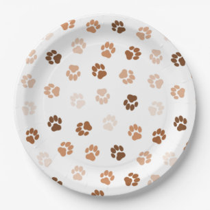 Dog paws paper plate