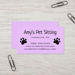 Dog Paws Pastel Purple Business Cards