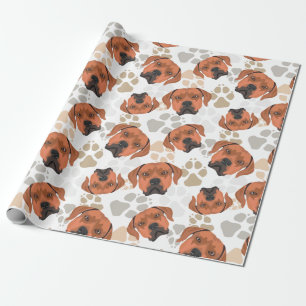 Dog paws pattern Rhodesian Ridgeback Wrapping Paper
