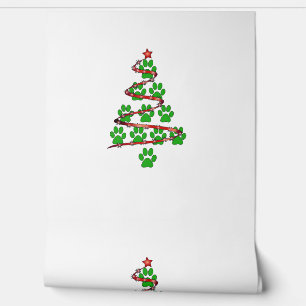 Dog Paws Print Christmas Tree for Dog Lovers  Wallpaper