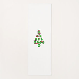 Dog Paws Print Christmas Tree for Dog Lovers Yoga Mat