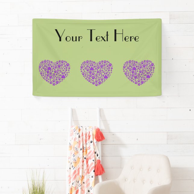 Dog Paws, Puppy Paws, Animal Paws, Heart, Pet Banner (Insitu)