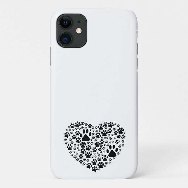 Dog Paws, Puppy Paws, Animal Paws, Heart, Pet Case-Mate iPhone Case (Back)
