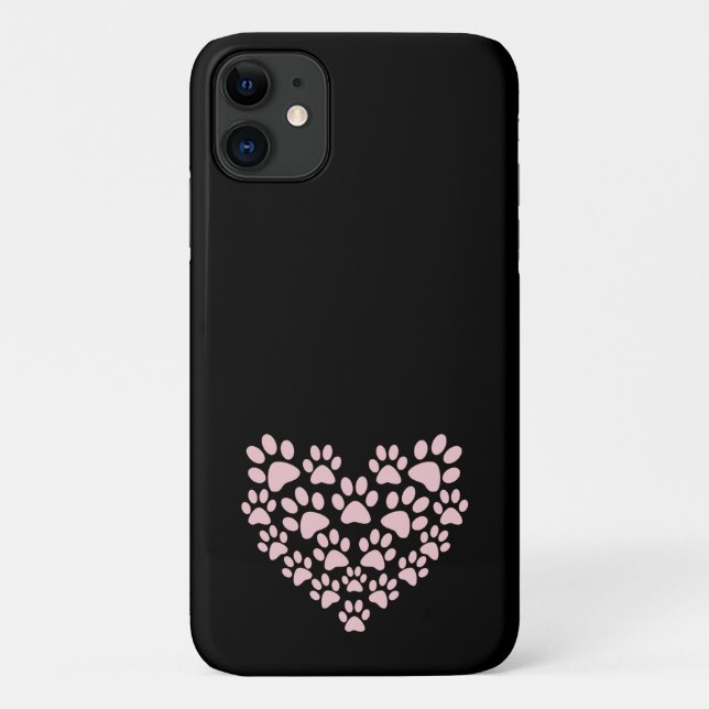 Dog Paws, Puppy Paws, Animal Paws, Heart, Pet Case-Mate iPhone Case (Back)