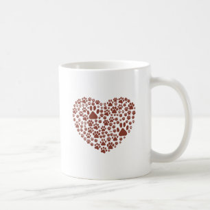 Dog Paws, Puppy Paws, Animal Paws, Heart, Pet Coffee Mug
