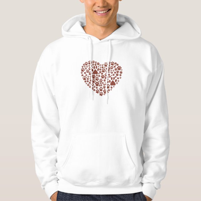 Dog Paws, Puppy Paws, Animal Paws, Heart, Pet Hoodie (Front)