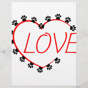 Dog Paws Red Heart Love