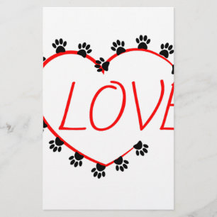 Dog Paws Red Heart Love