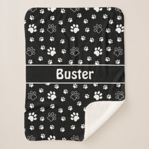 Dog Paws Sherpa Dog Blanket