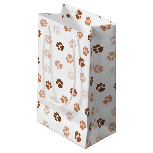 Dog paws small gift bag (Front Angled)