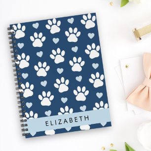 Dog Paws, White Paws, Blue Hearts, Your Name Planner