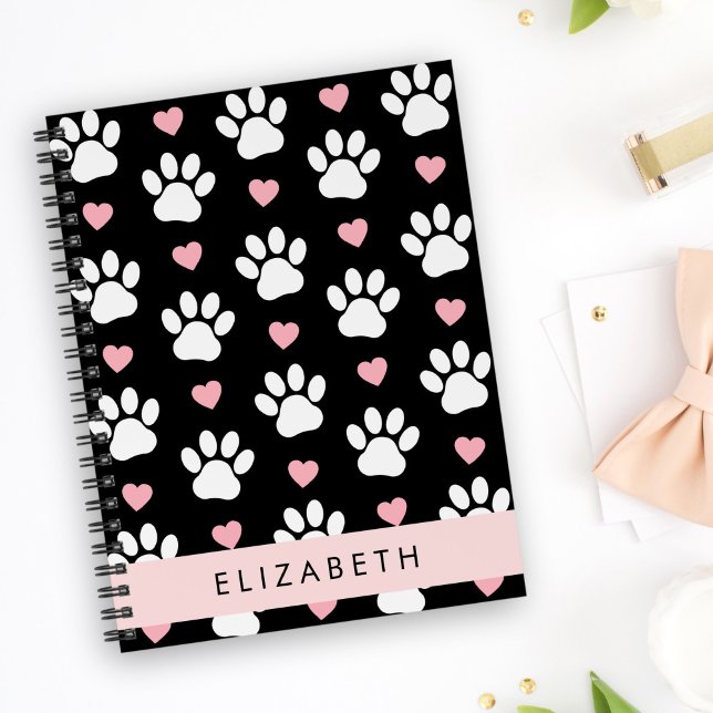 Dog Paws, White Paws, Pink Hearts, Your Name Planner (Creator Uploaded)