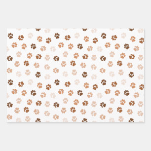 Dog paws wrapping paper sheet