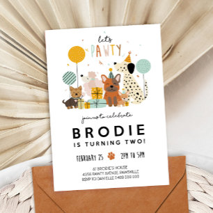 Dog Pawty Invitation Puppy Invitation Modern