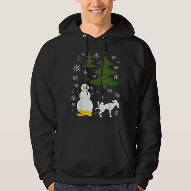 Dog Pees on Snowman Ugly XMas Sweater (Front)