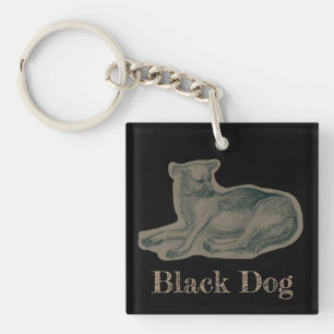 Dog. Pencil drawing. Key Ring