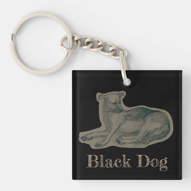 Dog. Pencil drawing. Key Ring (Front)