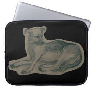 Dog. Pencil drawing. Laptop Sleeve