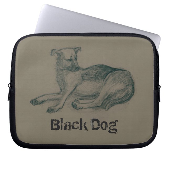 Dog. Pencil drawing. Laptop Sleeve (Front)