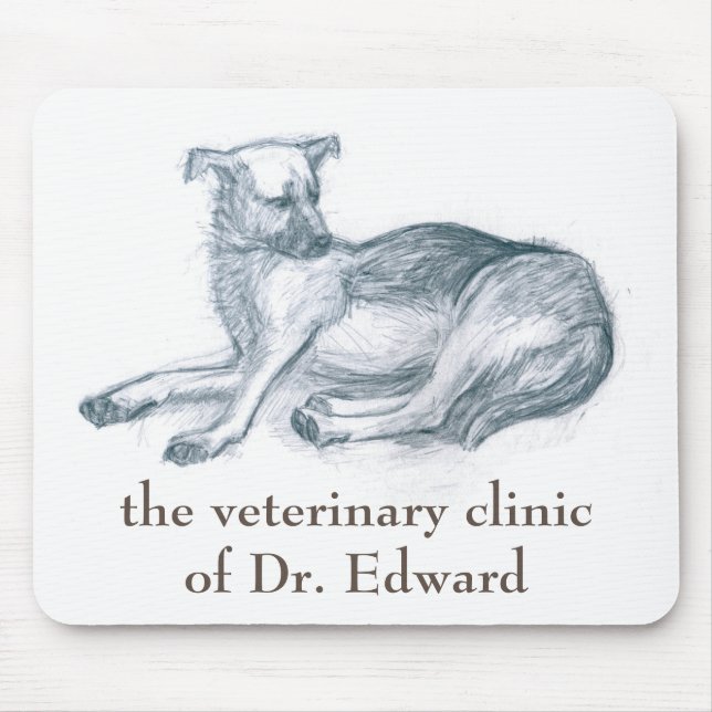 Dog. Pencil drawing. Mouse Mat (Front)