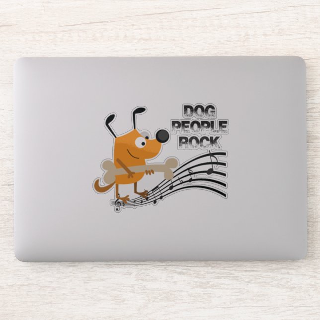 Dog People Rock Vinyl Sticker (Computer)