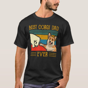 Dog Person Best Corgi Dad Ever Retro Vintage T-Shirt