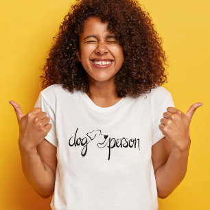 Dog Person Modern Hand-Lettered Script Women White T-Shirt