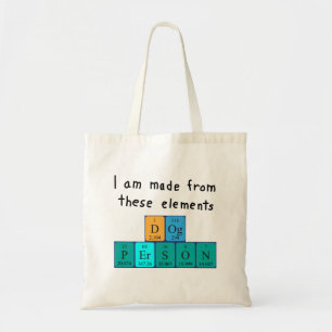 Dog Person periodic table name tote bag