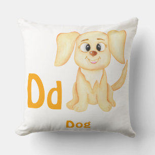 Dog personalise ABC: Letter D - Add Your Name Cushion
