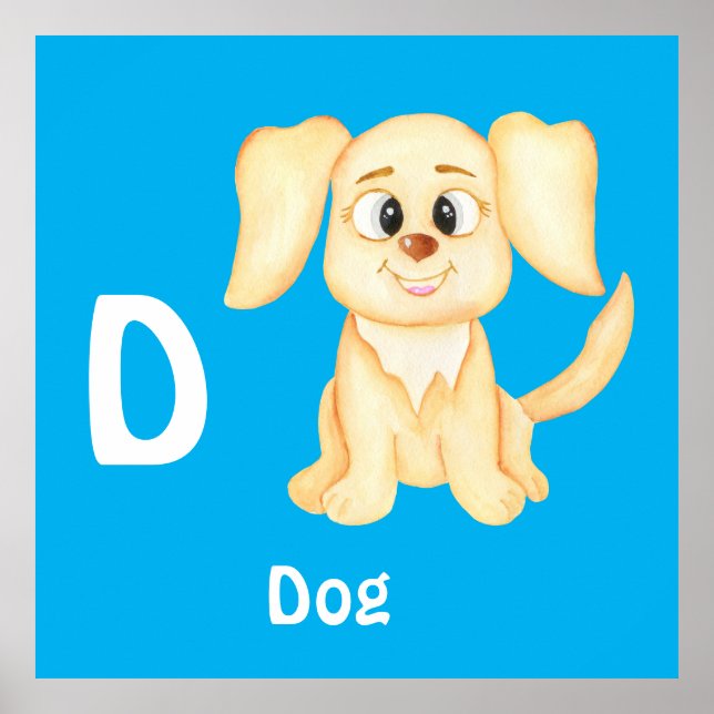 Dog personalise ABC: Letter D - Add Your Name Poster (Front)
