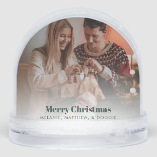 Dog Pet and Family Photos Merry Christmas Custom Snowglobe