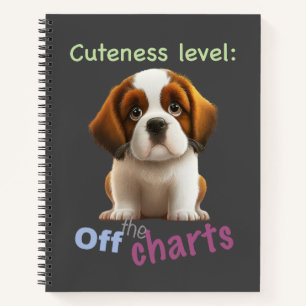 Dog Pet Cuteness Level Cute Adorable Funny Quote Notebook
