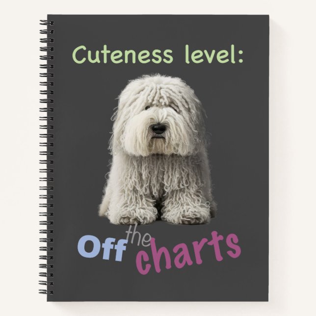 Dog Pet Cuteness Level Cute Adorable Funny Quote Notebook (Front)