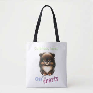 Dog Pet Cuteness Level Cute Adorable Funny Quote Tote Bag