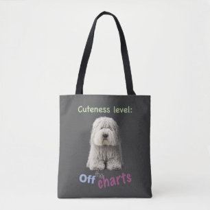 Dog Pet Cuteness Level Cute Adorable Funny Quote Tote Bag