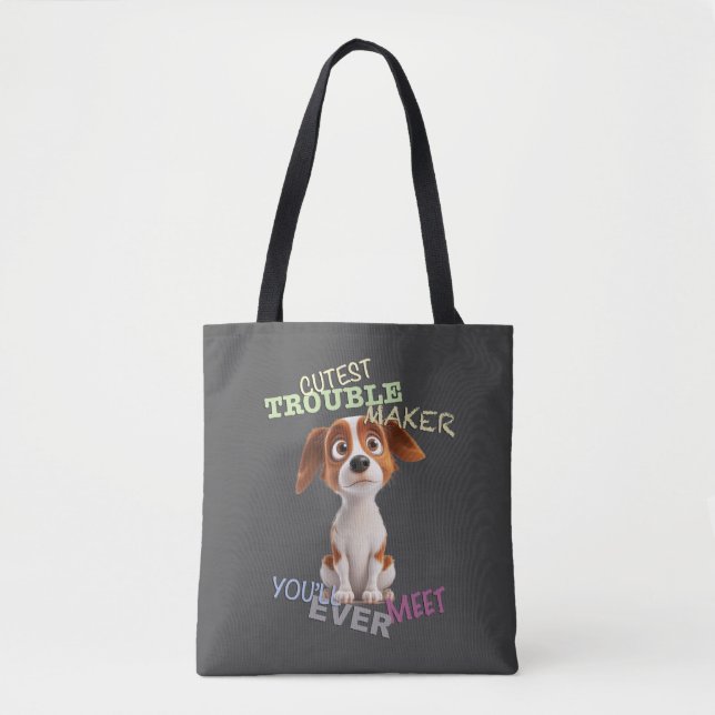 Dog Pet Cuttest Trouble Maker Cute Adorable Funny  Tote Bag (Front)