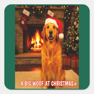 DOG PET DESIGN FOR CHRISTSMAS SQUARE STICKER