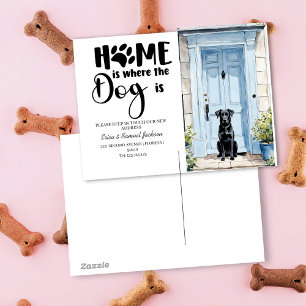 dog pet has moved! new address announcement  postcard