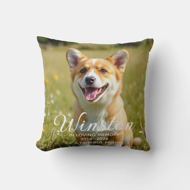 Dog Pet Loss Memorial Cushion (Front)